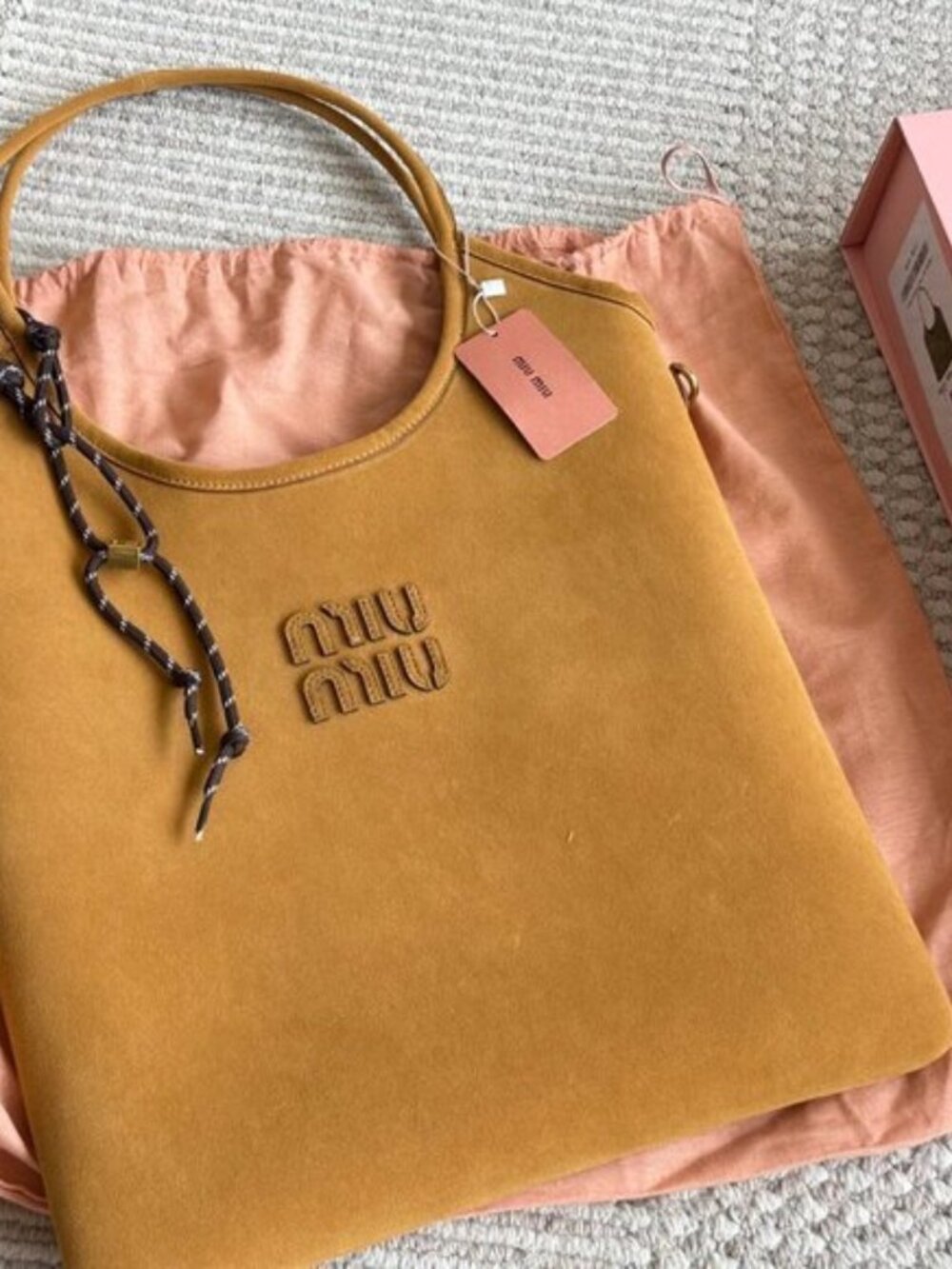 👜Miu Miu Brown Suede Tote Bag